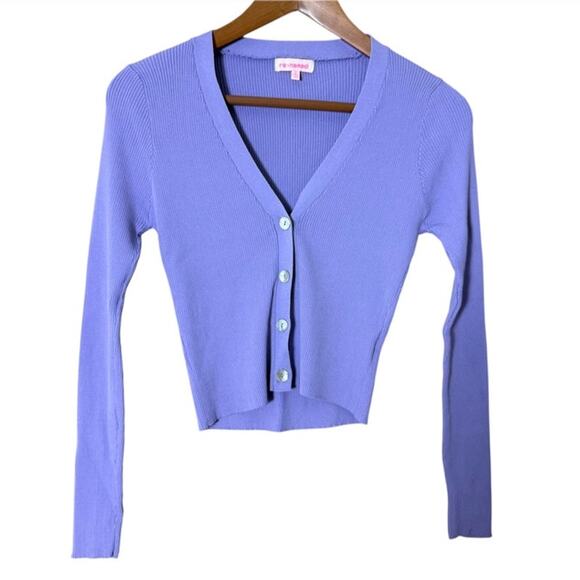 re:named Sweaters - re:named Ribbed Sweater Button Front Cardigan V-Neck Long Sleeve Size Small